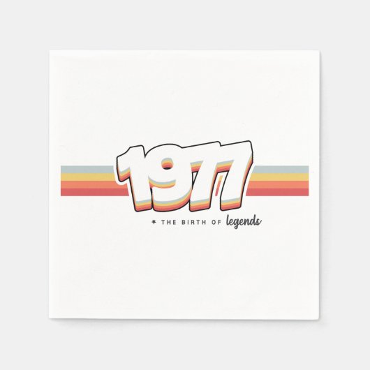 1977 Die Geburt von Legenden Serviette (Vorderseite)