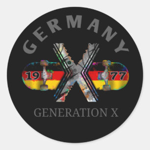 1977 Generation X Deutschland Skateboard Runder Aufkleber