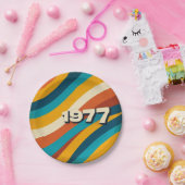 1977 Retro Paper Teller Vintag 70er Groovy Stripes (Party)