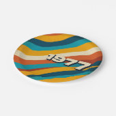 1977 Retro Paper Teller Vintag 70er Groovy Stripes (Schrägansicht)