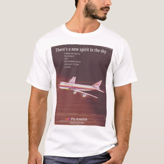 1977 Vintages Airliner-Poster T-Shirt (Vorderseite)