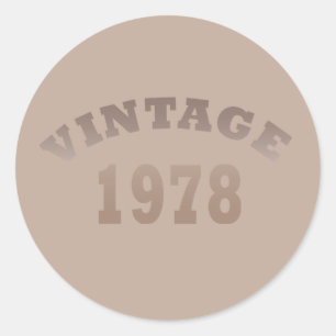1978 geboren, elegante moderne vintage Geburtstag Runder Aufkleber