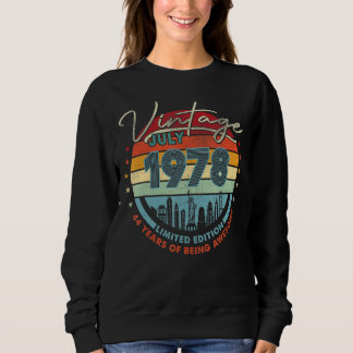1978 Geboren Vintage Juli 1978 44 Jahre Awesome Se Sweatshirt