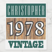 1978 Geburtsjahrgang des Weinetiketts Weinetikett (Einzelnes Label)