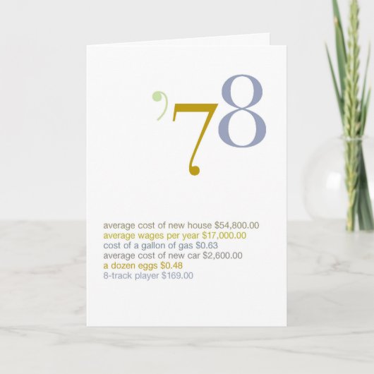 1978 Geburtstagspass Fakten Karte (Vorderseite)