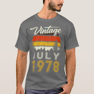 1978 Vintager Juli Geburtstag Gif T-Shirt