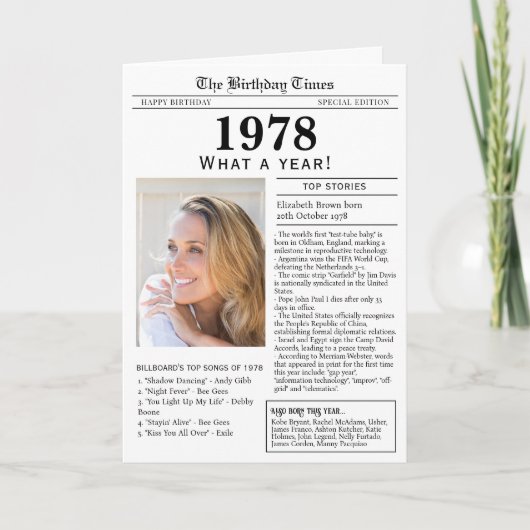 1978 Zeitungskarte Karte (Vorderseite)