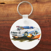 1979-81 Camaro Z28 White-Blue Car Schlüsselanhänger (Vorderseite)