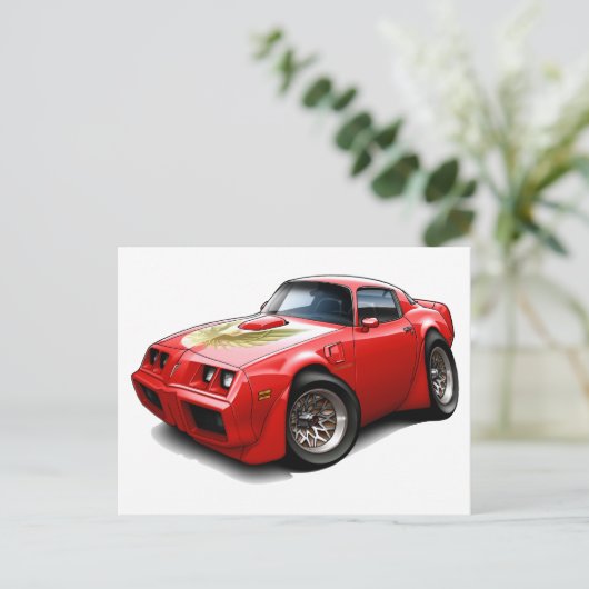 1979-81 Trans Am Red Car Postkarte (Stehend Vorderseite)