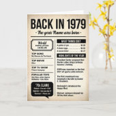 1979 Back in the Day, Fun Facts Birthday Card Karte (Gelbe Blume)