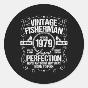 1979 Fischerei Geburtstag für Fischer 1979 Jahr Ge Runder Aufkleber
