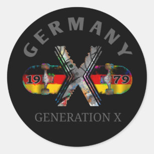 1979 Generation X Deutschland Skateboard Runder Aufkleber