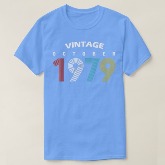 1979 Oktober Vintag Geburtstag Gif T-Shirt (Design vorne)