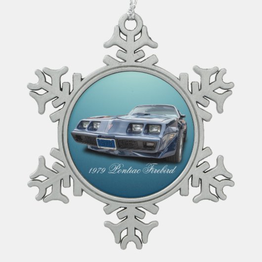 1979 PONTIAC FIREBIRD SCHNEEFLOCKEN Zinn-Ornament (Vorderseite)