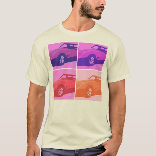 1979 Pop Rote Corvette Art T-Shirt (Vorderseite)