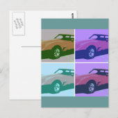 1979 Red Classic Car Postkarte (Vorne/Hinten)