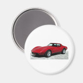 1979 Red Corvette Classic Magnet (Vorderseite/Rückseite)