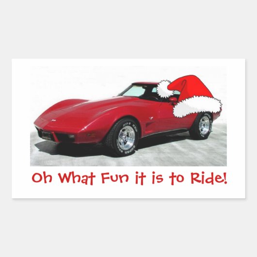 1979 Weihnachts Red Corvette Rechteckiger Aufkleber (Vorderseite)