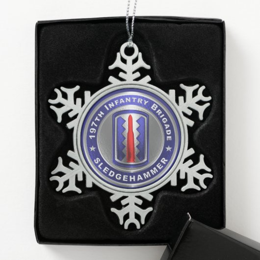 197. Infanteriebrigade Schneeflocken Zinn-Ornament (Box)