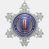 197. Infanteriebrigade Schneeflocken Zinn-Ornament (Vorderseite)