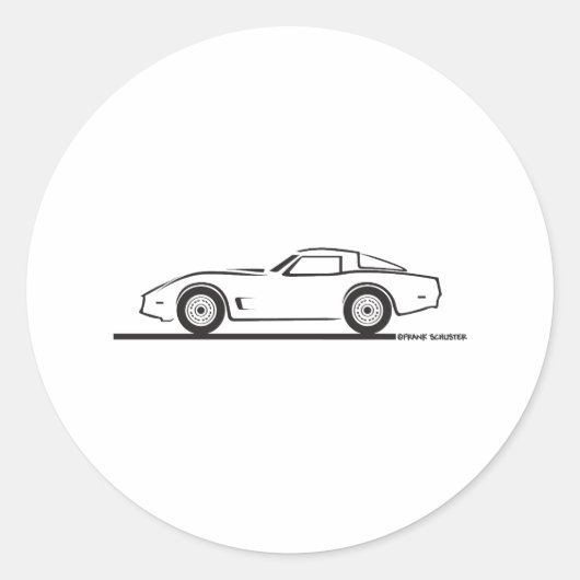1980-82 Chevrolet Corvette Runder Aufkleber (Vorderseite)
