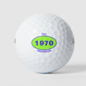 1980 bearbeitbar 50. Geburtstag Grün Personalisier Golfball (Vorderseite)