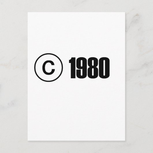 1980 Copyright Postkarte (Vorderseite)