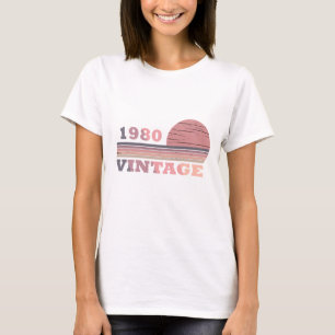 1980 geboren elegantes modernes vintage Geburtstag T-Shirt