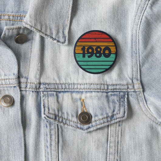 1980 Geborenes Vintage Geburtstagsgeschenk Button (Beispiel)