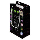 1980 Geburtstag Trivia auf Black Small Gift Bag Kleine Geschenktüte (Vorderseite Schrägansicht)