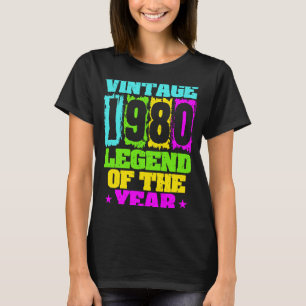 1980 Geburtstag Vintag 1980 & Geboren 1980 Made in T-Shirt