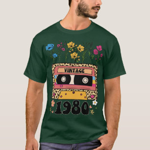 1980 Geburtstagsgeschenk Vintage Blume T-Shirt