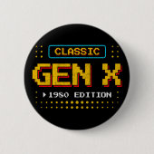 1980 Gen X Classic Retro Gamer Gaming Geburtstag Button (Vorderseite)