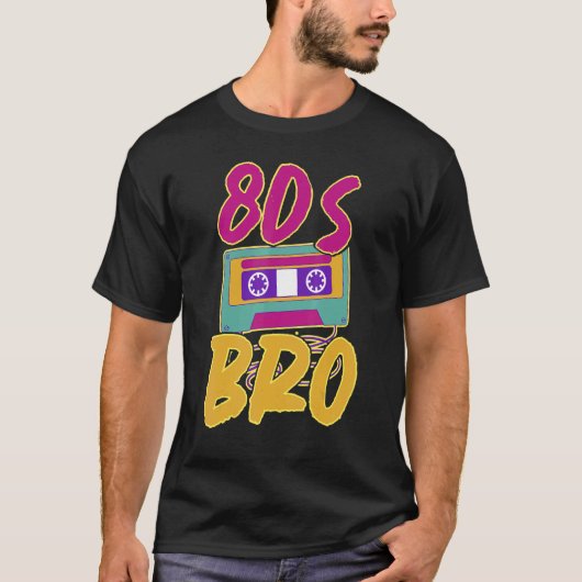 1980 Generation Theme Party Aighties Bro Retro Cas T-Shirt (Vorderseite)