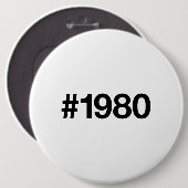 1980 Hashtag 45 Geburtstag Jahrestag Button (Vorne & Hinten)