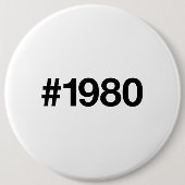 1980 Hashtag 45 Geburtstag Jahrestag Button (Vorderseite)