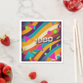 1980 - Retro Vintager 80er Neon Geometric - Serviette (Beispiel)