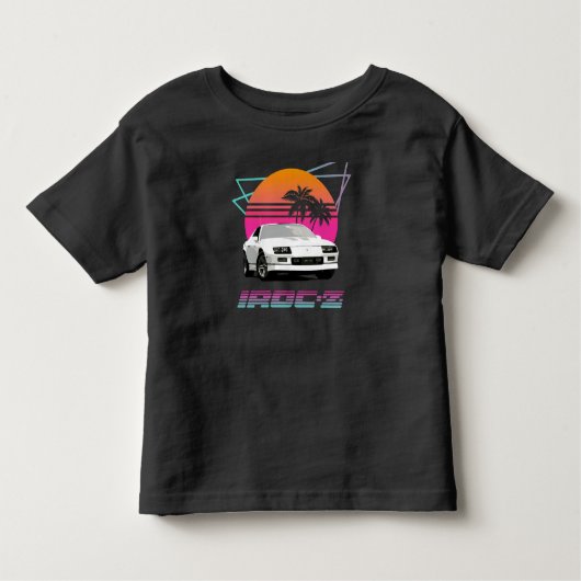 1980_s Retro Wave Chevy Camaro IROC-Z Kleinkind T-shirt (Vorderseite)