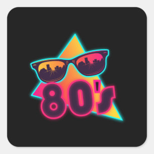 1980 Sonnenbrille 1980 Vintage 80er Liebhaber 80er Quadratischer Aufkleber