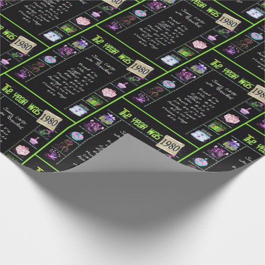 1980 - Trivia zum Geburtstag Geschenkpapier (Ecke)