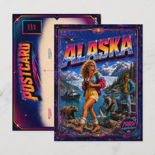1980er Alaska Postkarte 80er Retro (Vorne/Hinten)