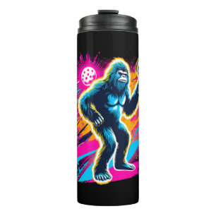 1980er Bigfoot Sasquatch Playing Pickleball Thermosbecher