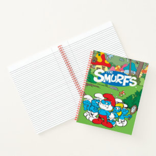 1980er Classic Cartoon Smurf Spiral Notebook 8.5x1 Notizblock