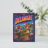 1980er Delaware Postkarte 80er Retro (Stehend Vorderseite)