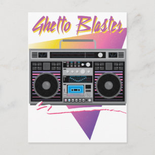 1980er Ghettoblaster Boombox Postkarte
