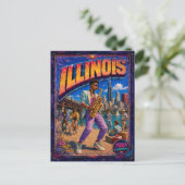 1980er Illinois Postkarte 80er Retro (Stehend Vorderseite)