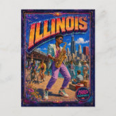 1980er Illinois Postkarte 80er Retro (Vorderseite)