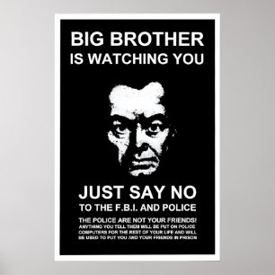 1980er Jahre Anti-Polizei-Gewalt-Plakat Big Brothe Poster