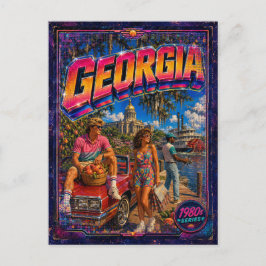 1980er Jahre Georgia Postkarte 80er Retro