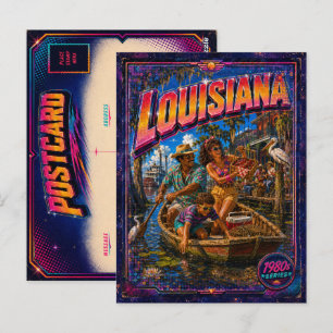 1980er Louisiana Postkarte 80er Retro